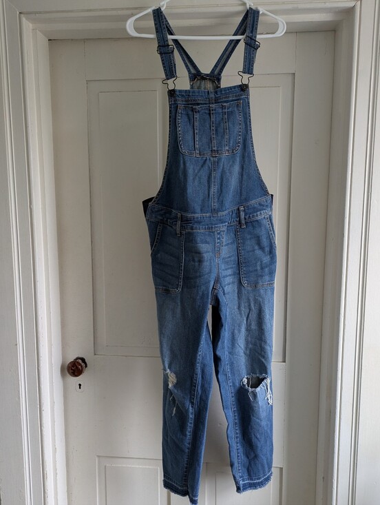 Motherhood Maternity Pants - Motherhood Maternity Overalls w/ Stretch Detail At Waist- S